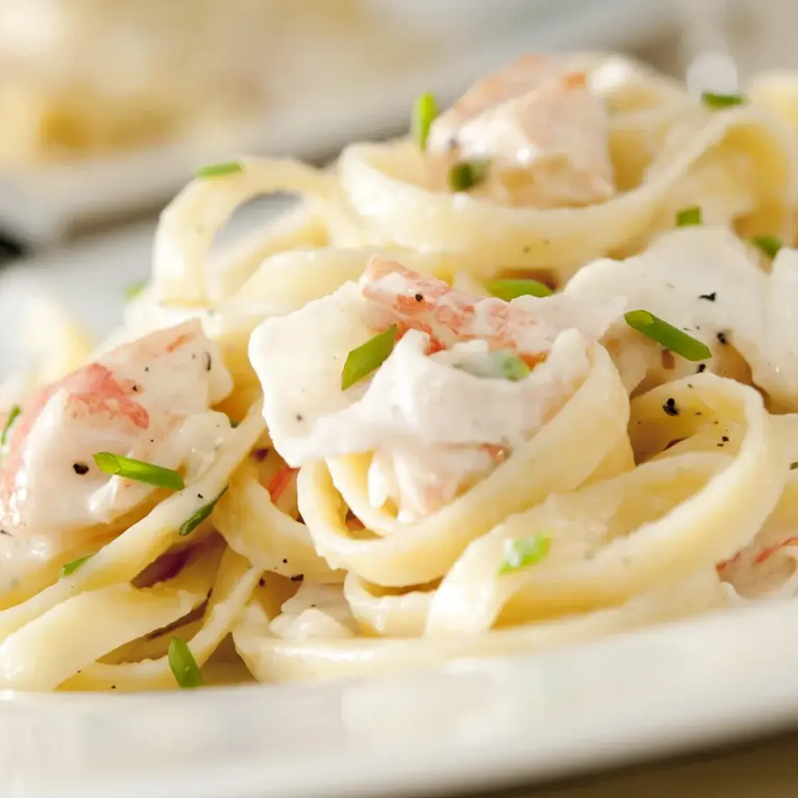 Crevettes à la crème et aux fettucine