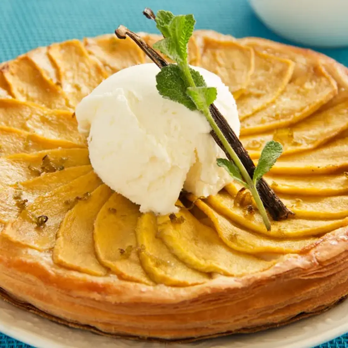 Tatin de mangue parfumée au gingembre