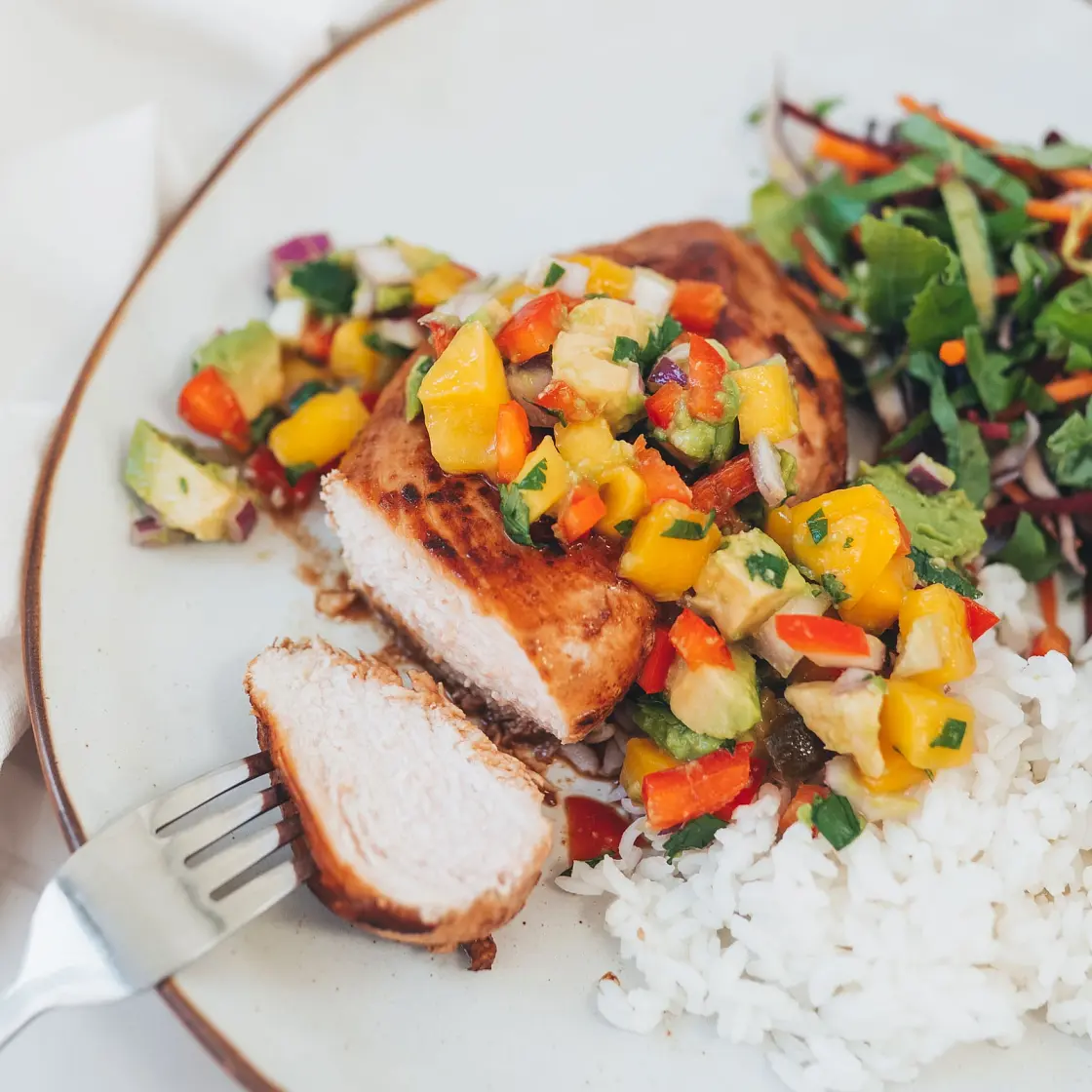 Pan-Seared Chicken Breast with Mango Salsa