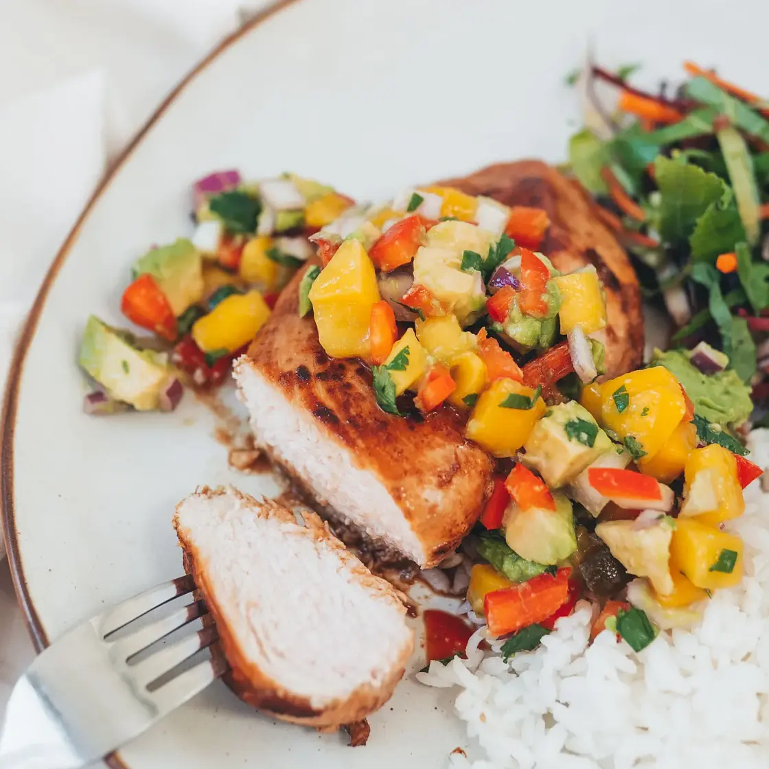 Pan-Seared Chicken Breast with Mango Salsa