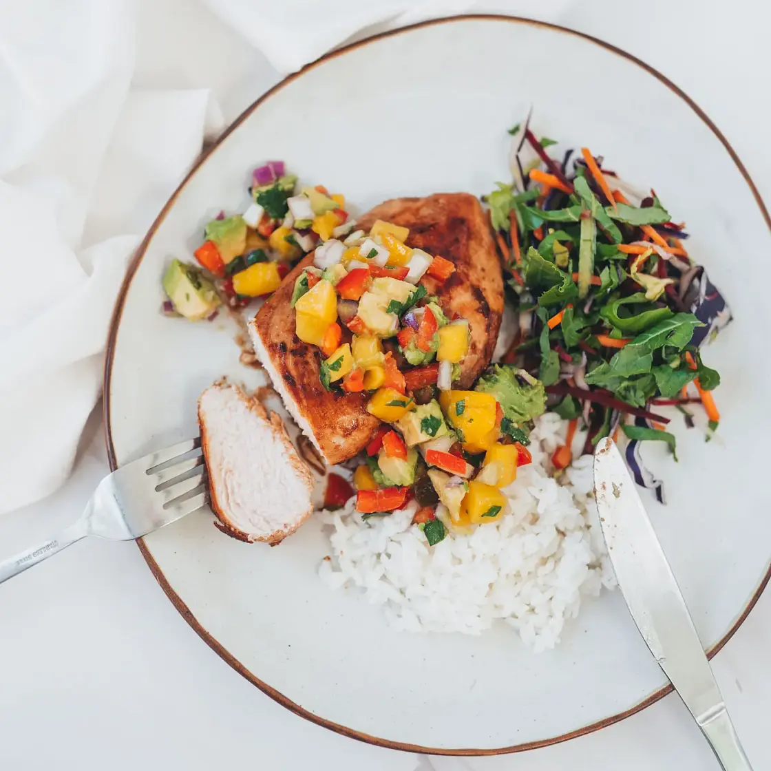 Pan-Seared Chicken Breast with Mango Salsa