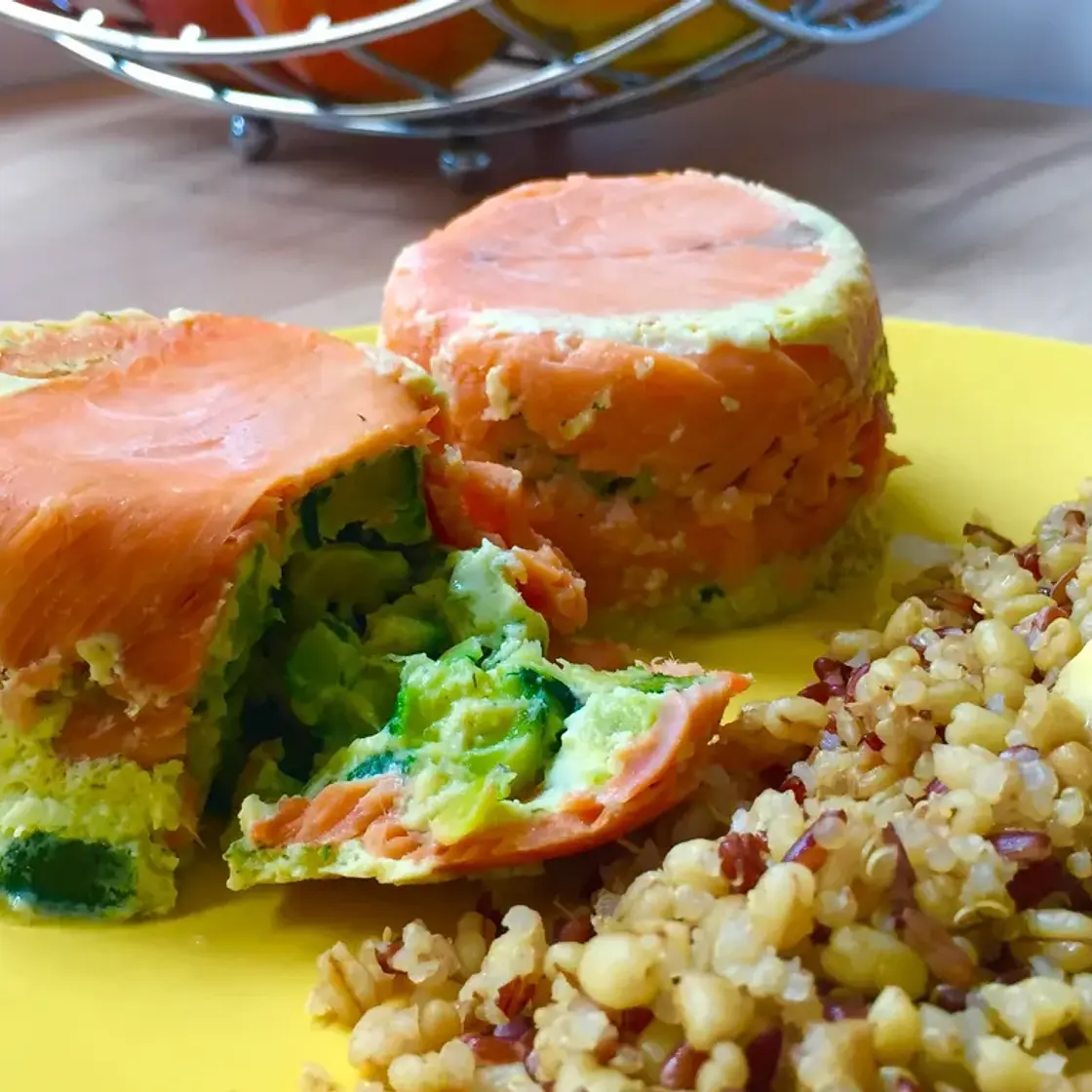 Les Timbales de Jeanne (saumon à la mousse de courgettes au micro-ondes)