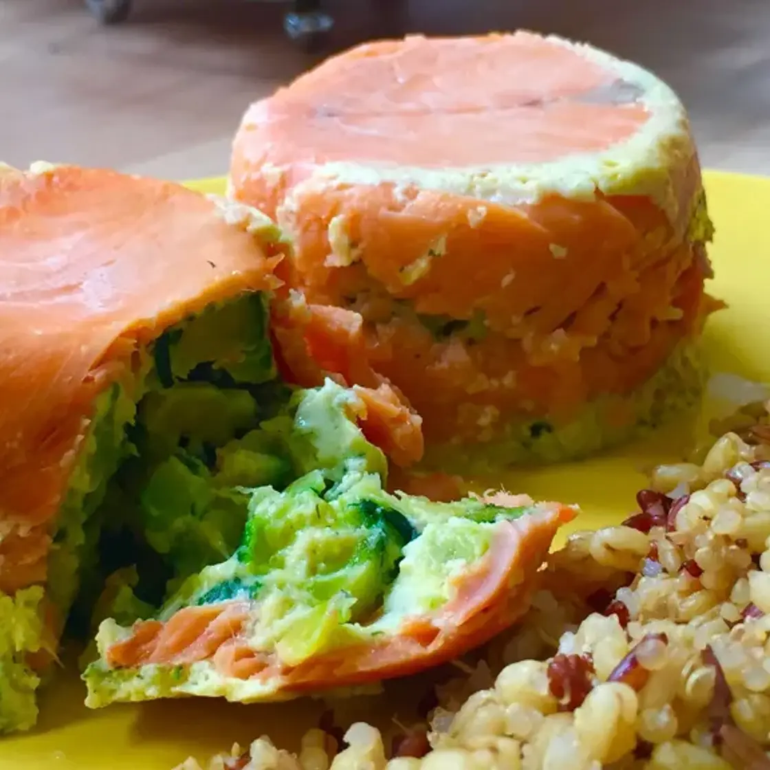 Les Timbales de Jeanne (saumon à la mousse de courgettes au micro-ondes)