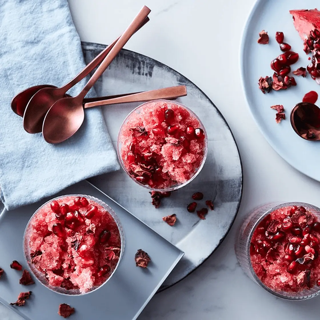 Yotam Ottolenghi's pomegranate and rose granita