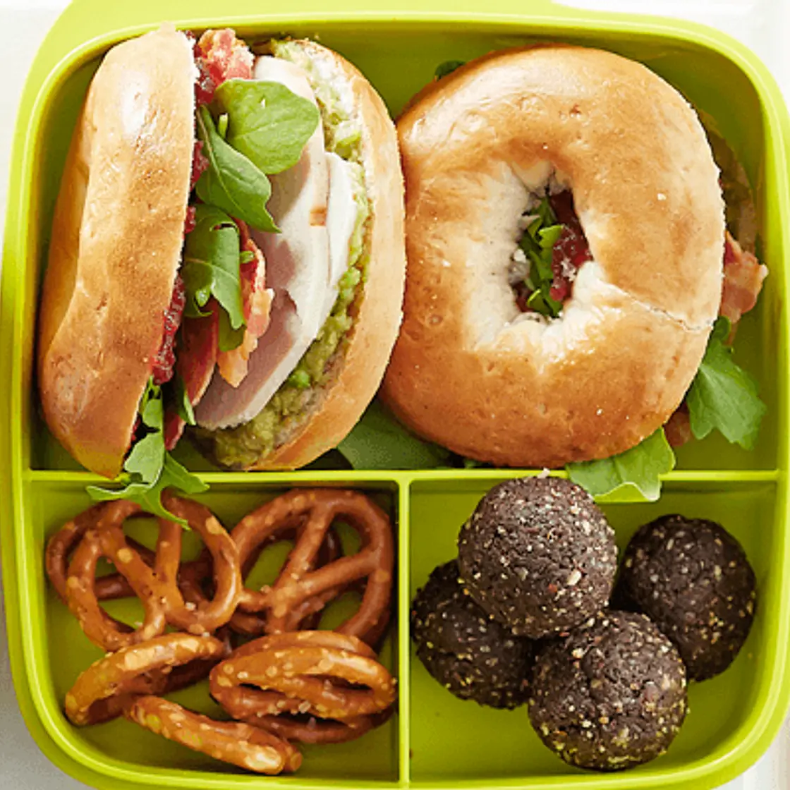 Turkey, bacon & avocado mini bagels