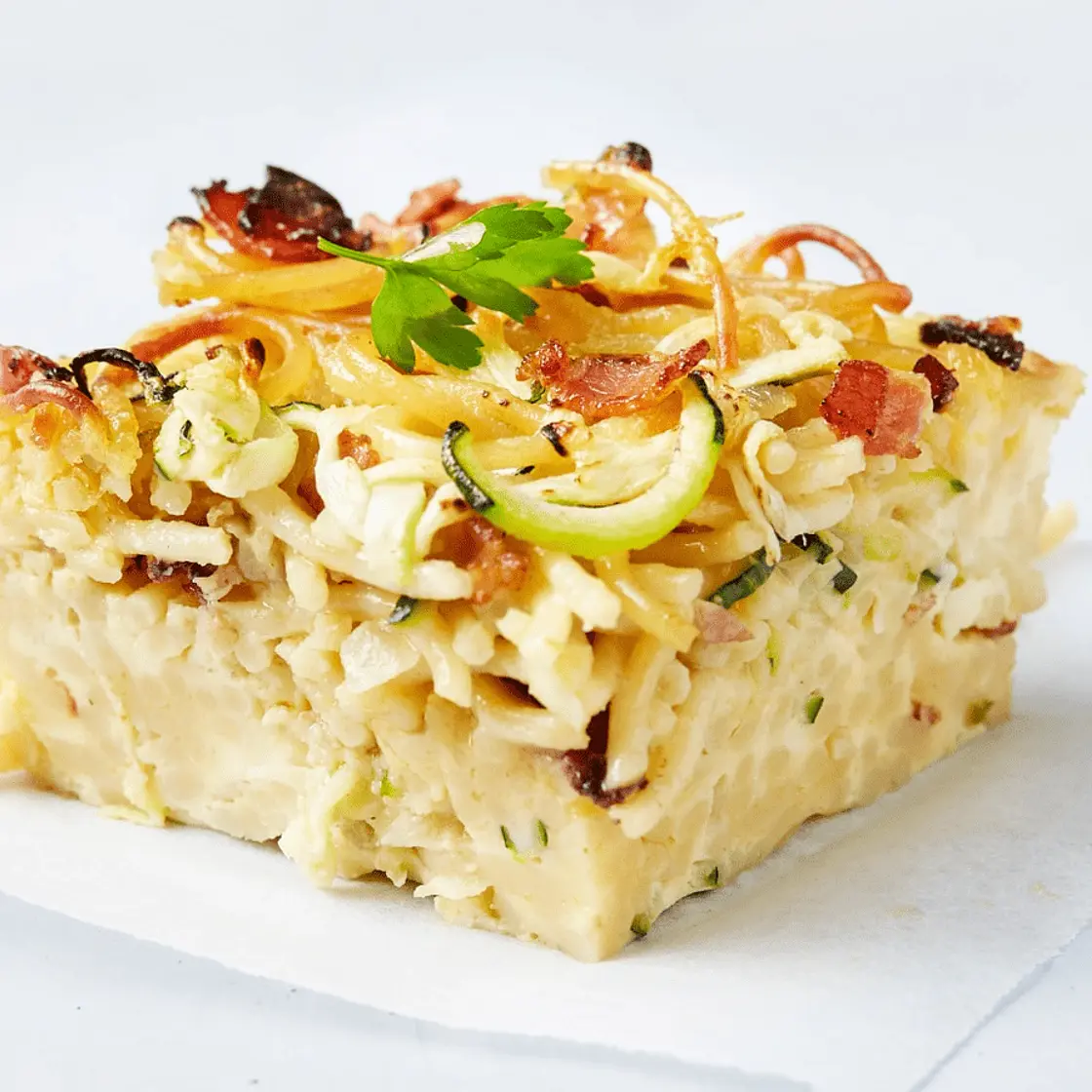 Savoury carbonara slice recipe