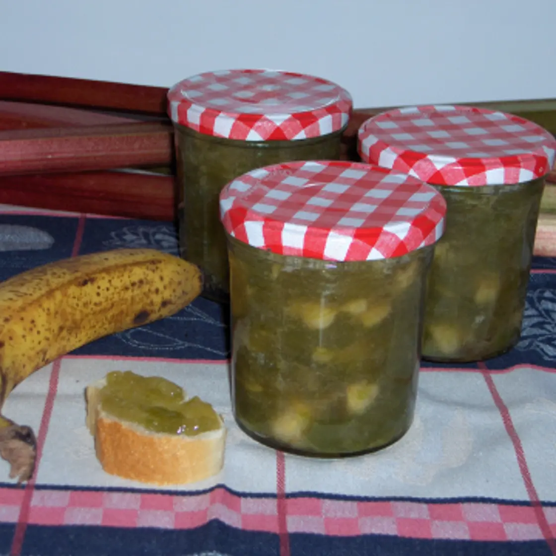Confiture bananes et rhubarbe