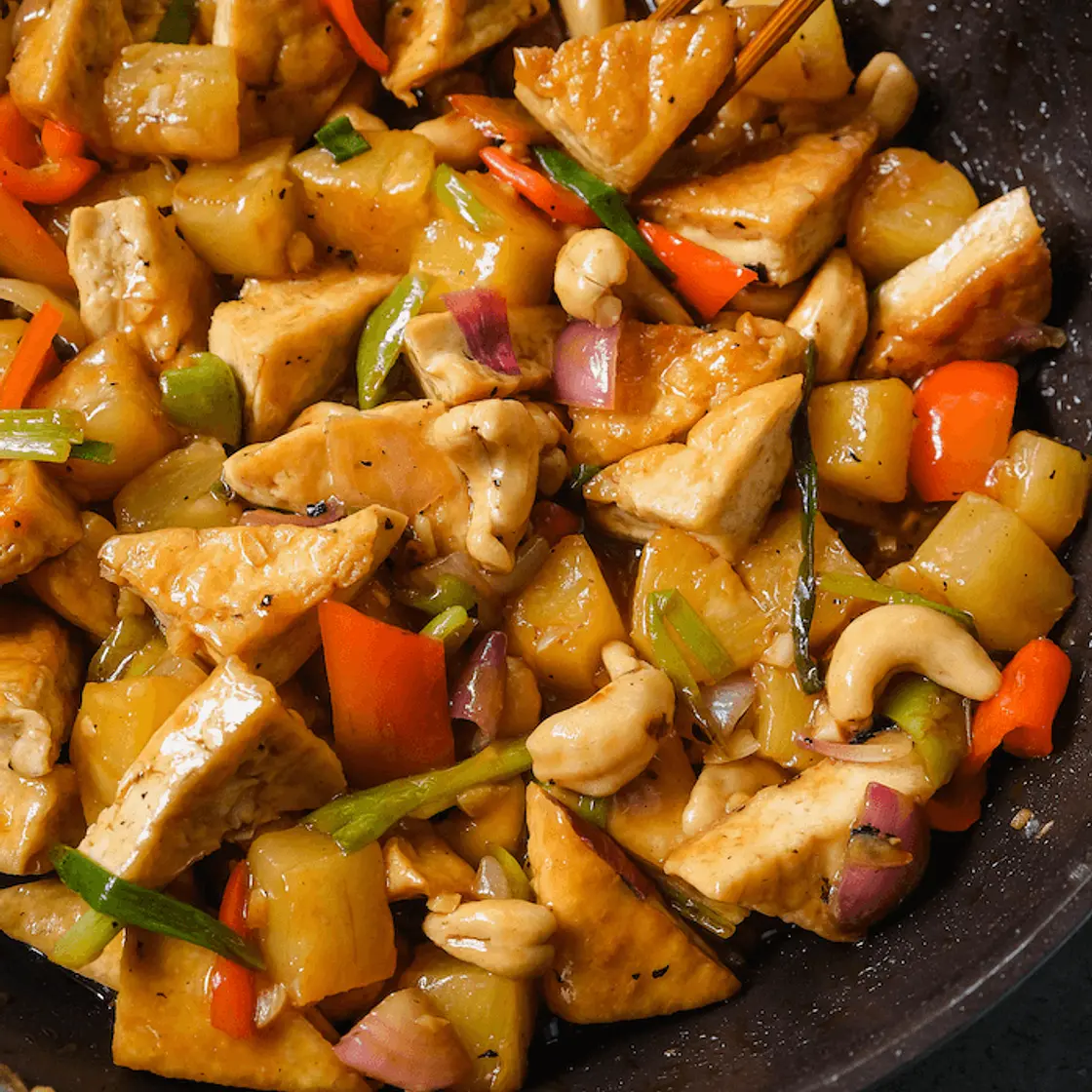 Pineapple Cashew Tofu Stir-Fry