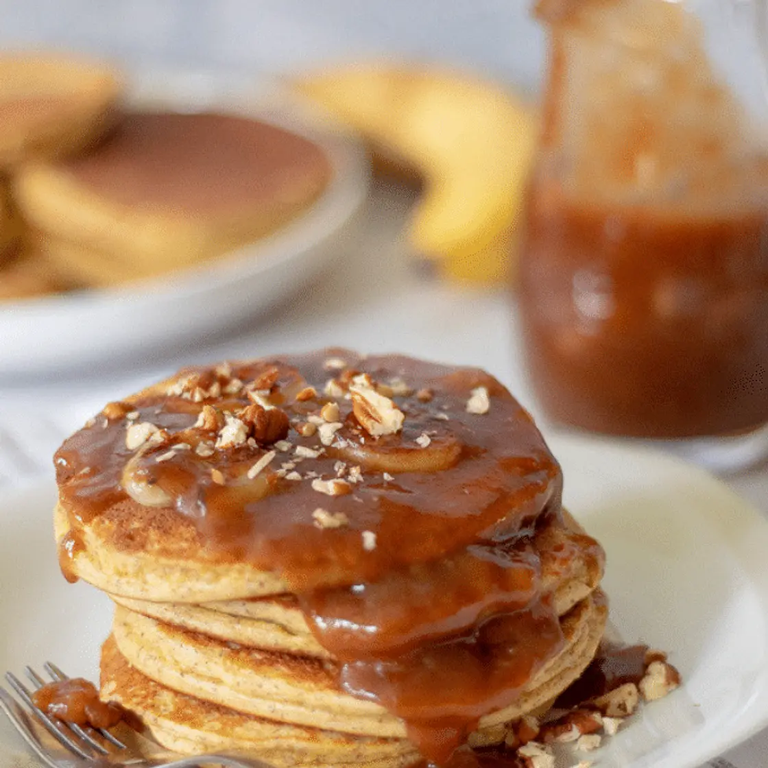 Keto Bananas Foster Pancakes | Gluten Free