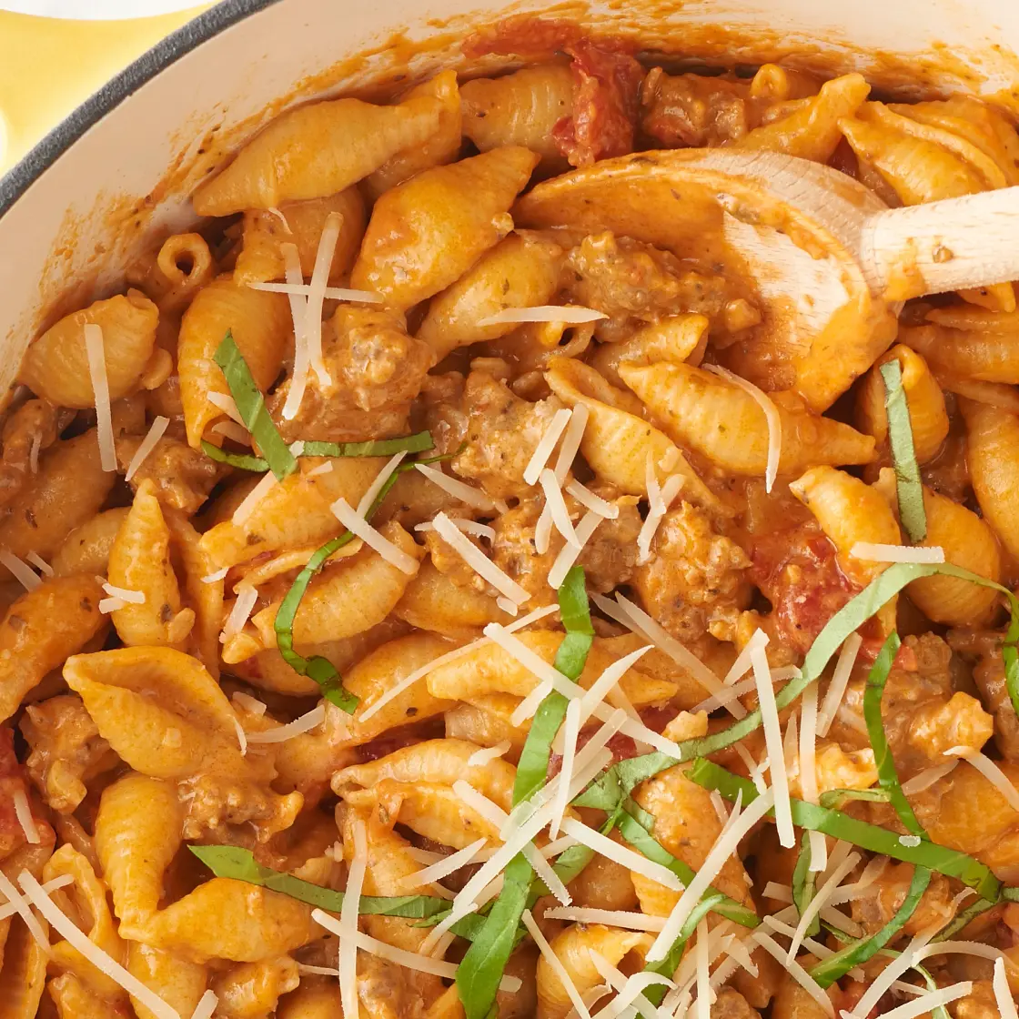 One-Pot Creamy Shells and Sausage