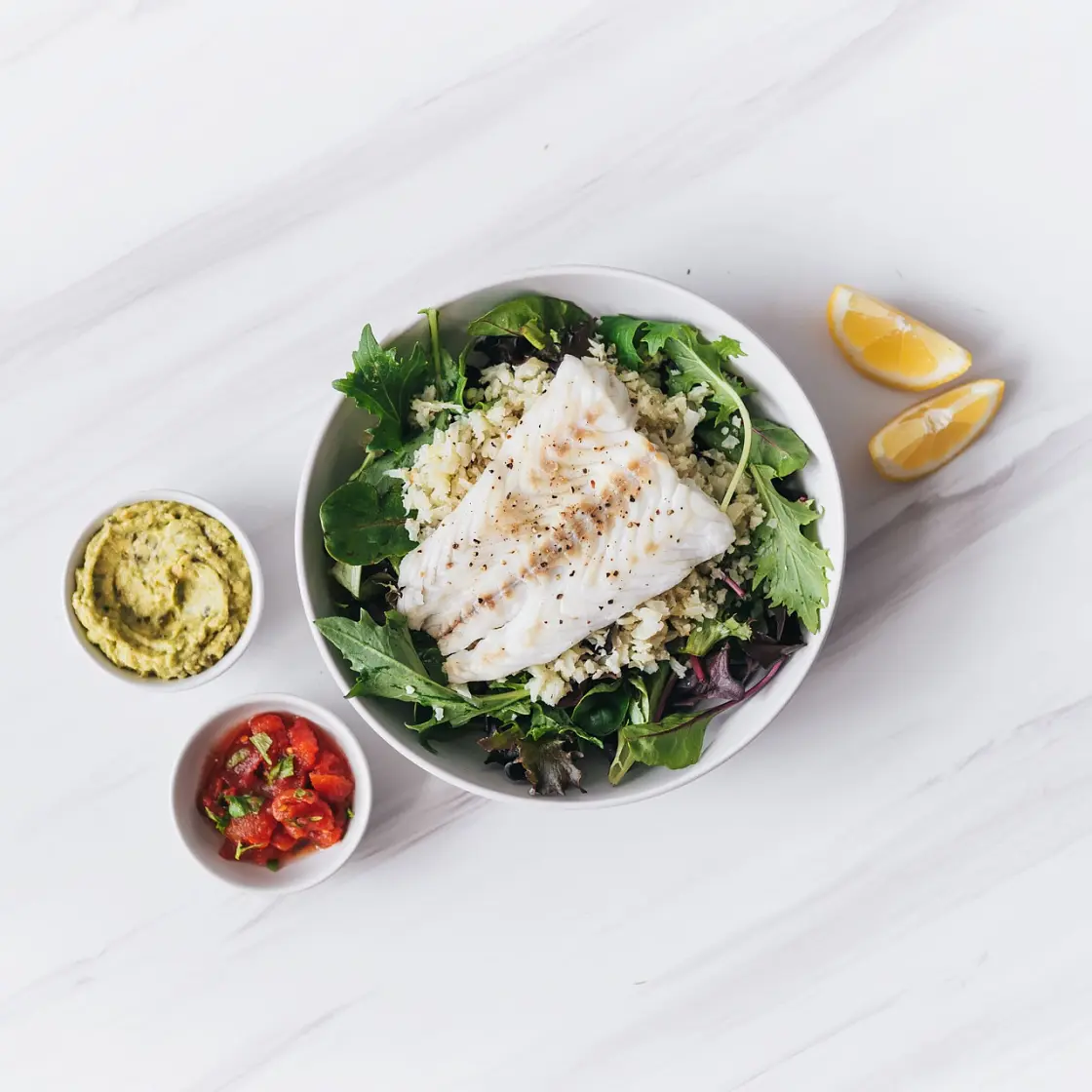 Low Carb Fish Bowl with Jalapeño Guacamole