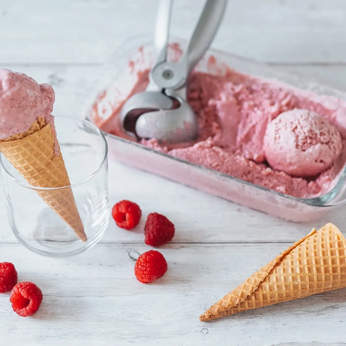 Raspberry Yogurt Ice Cream