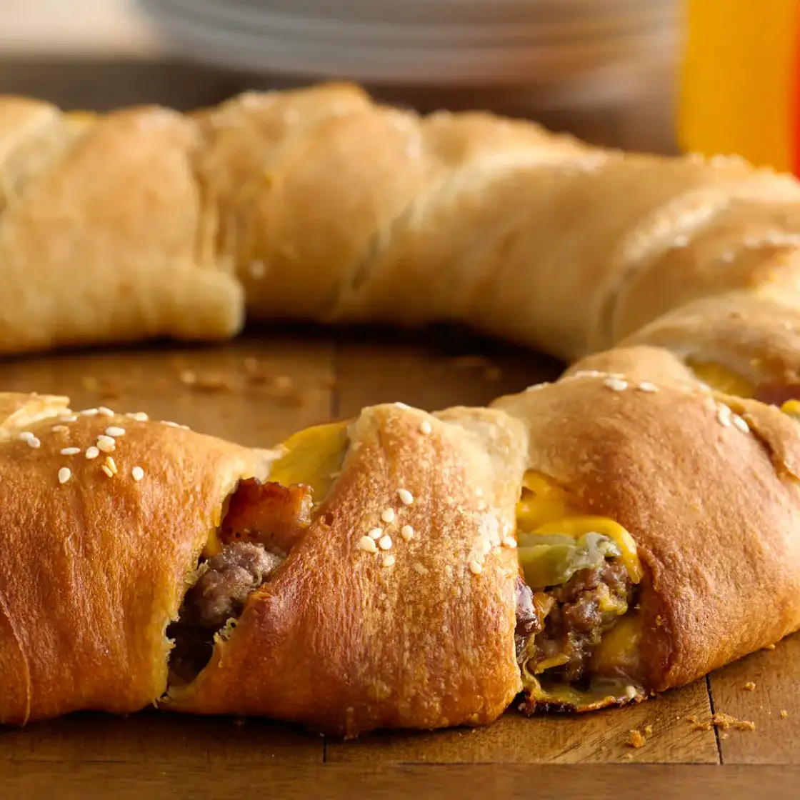 Bacon Cheeseburger Crescent Ring