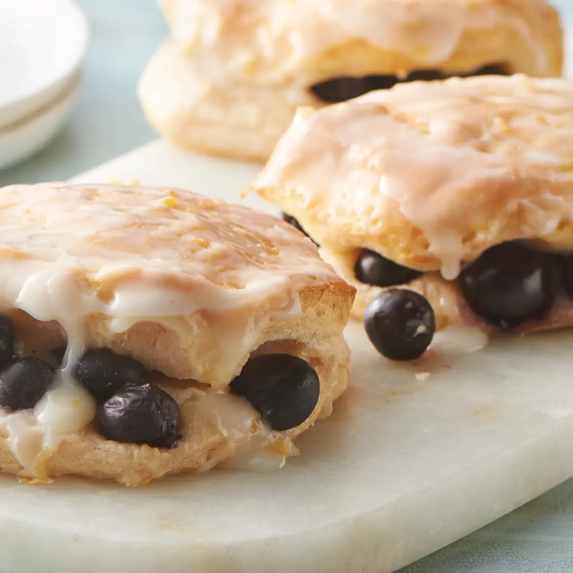 Blueberry Biscuits with Sweet Lemon Glaze