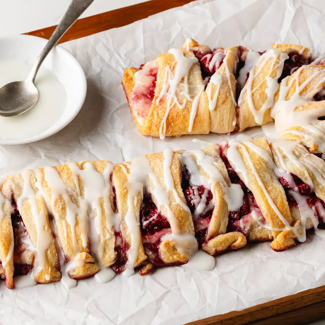 Raspberry-Cream Cheese Holiday Crescent Danish