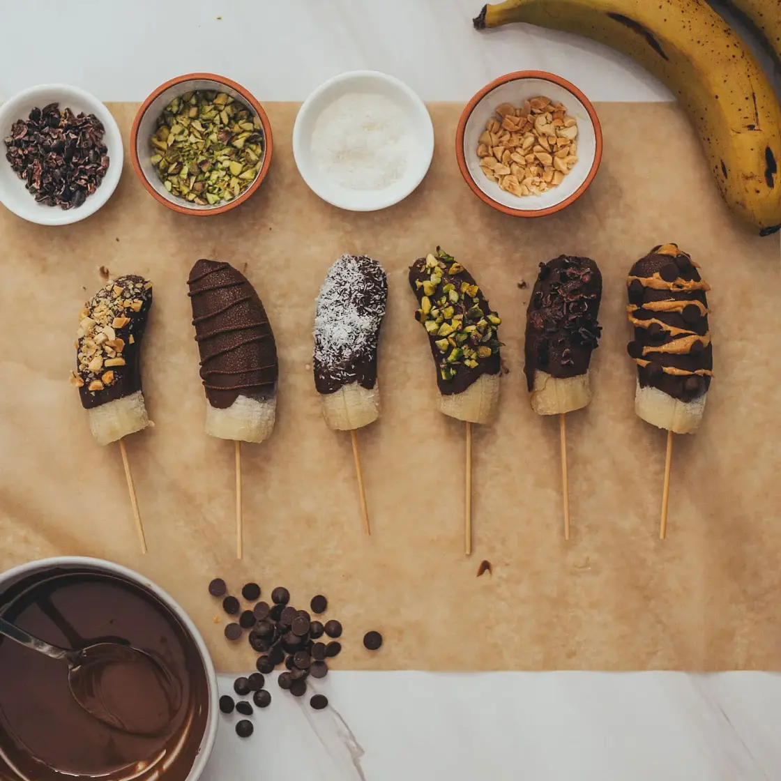 Frozen Chocolate Banana Pops