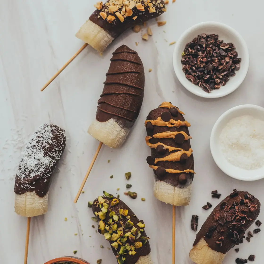 Frozen Chocolate Banana Pops