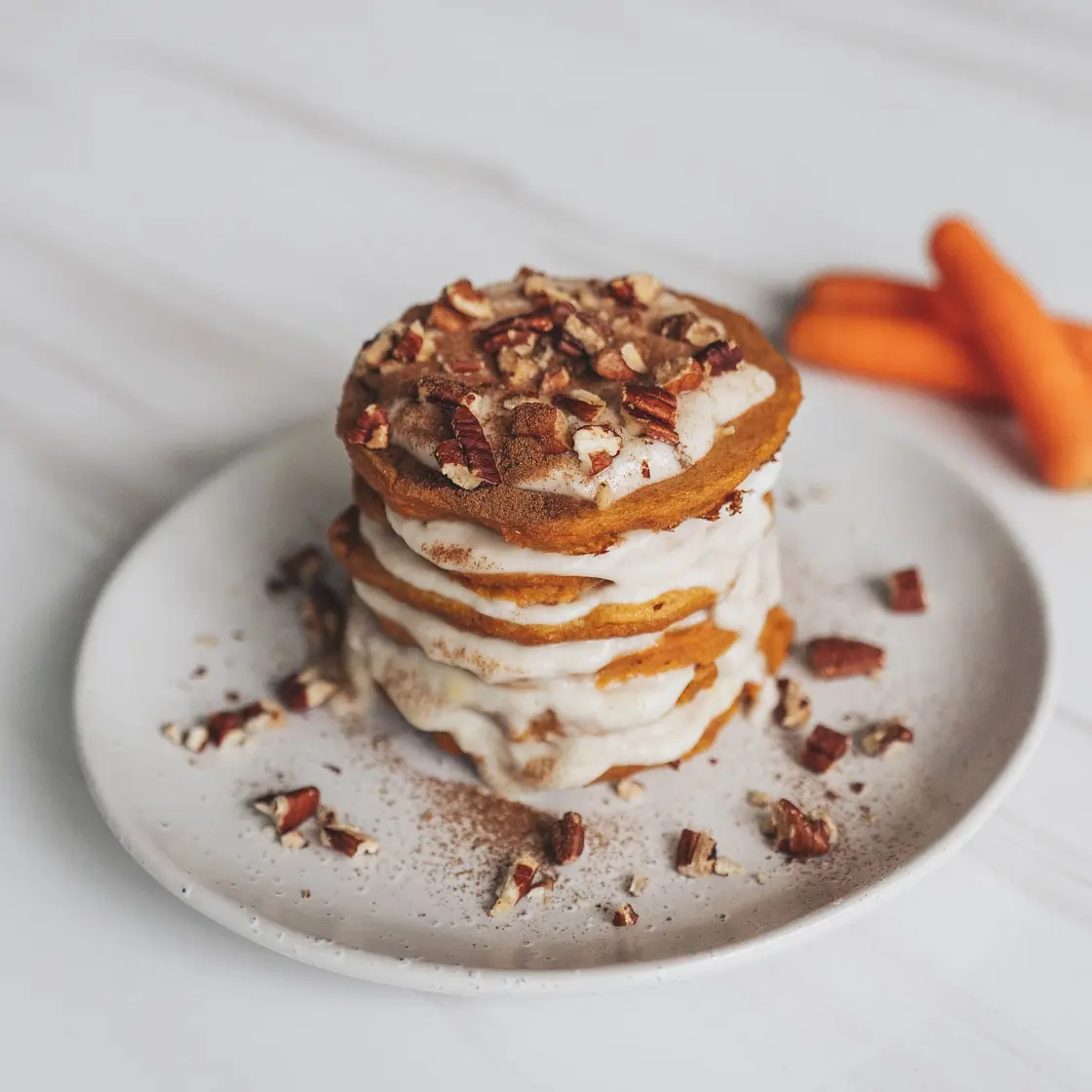 Healthy Carrot Cake Pancakes