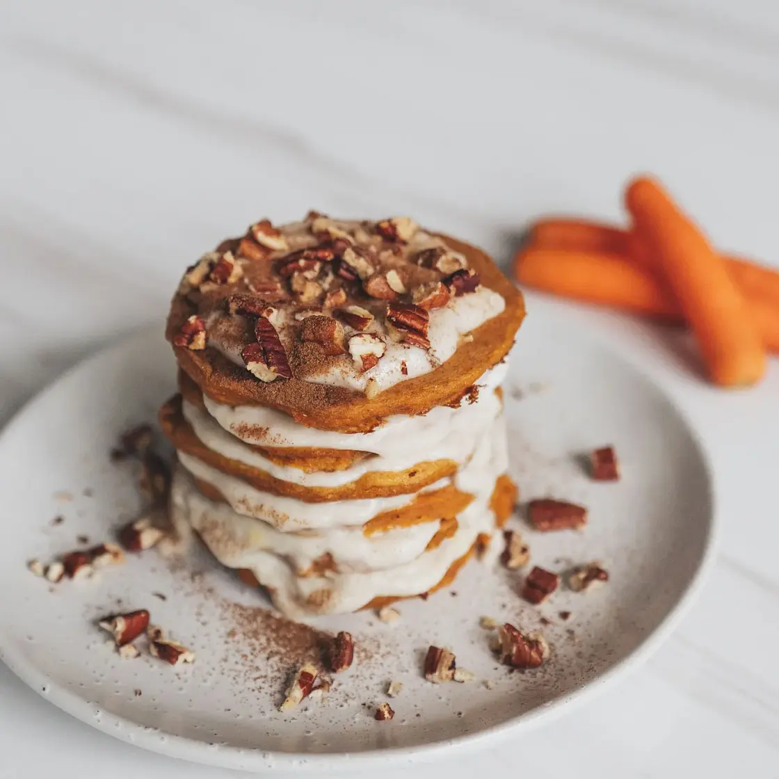 Healthy Carrot Cake Pancakes