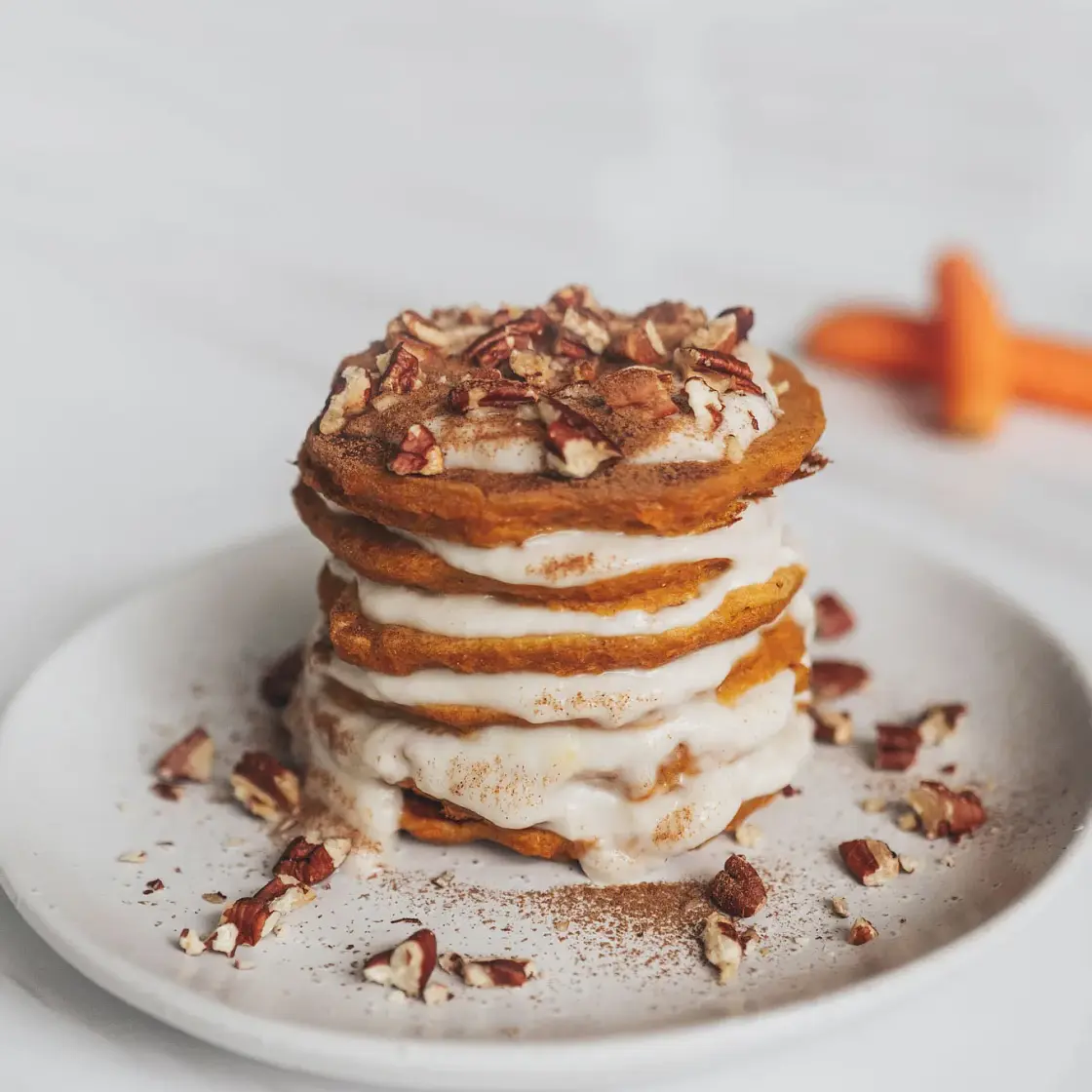 Healthy Carrot Cake Pancakes
