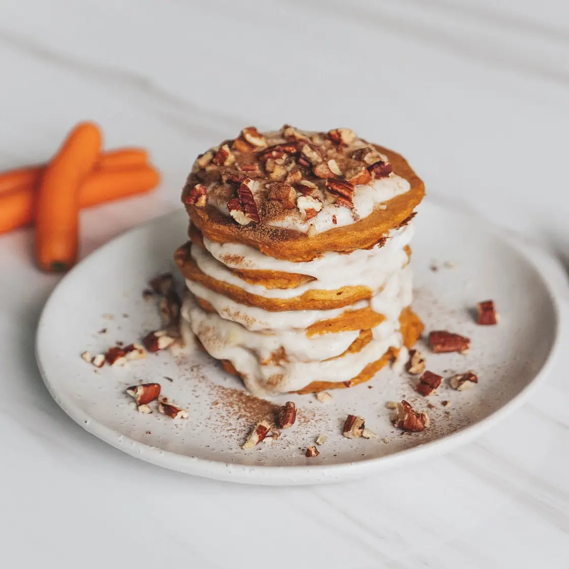 Healthy Carrot Cake Pancakes