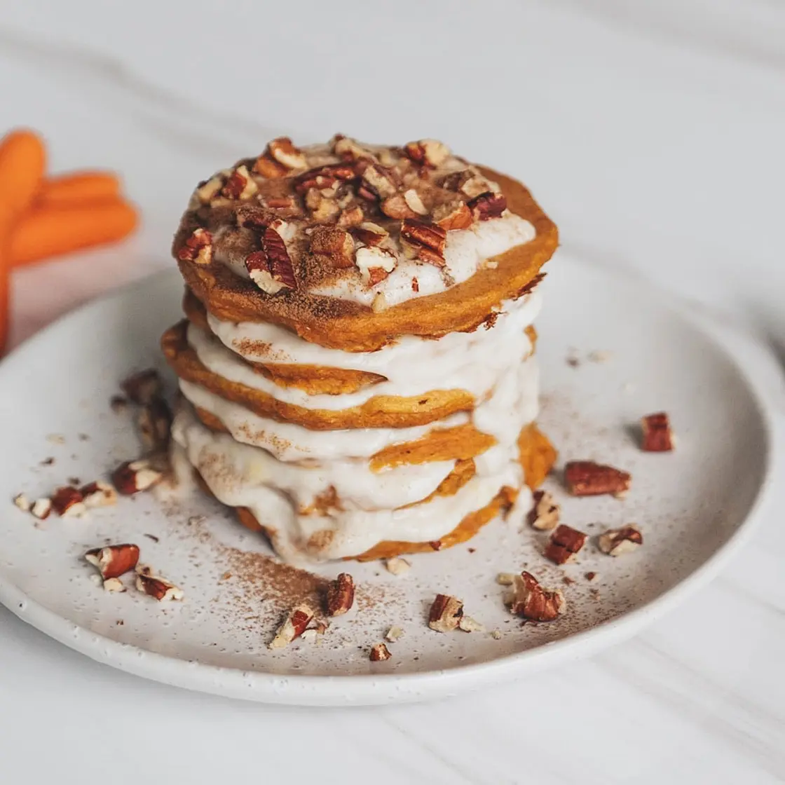 Healthy Carrot Cake Pancakes