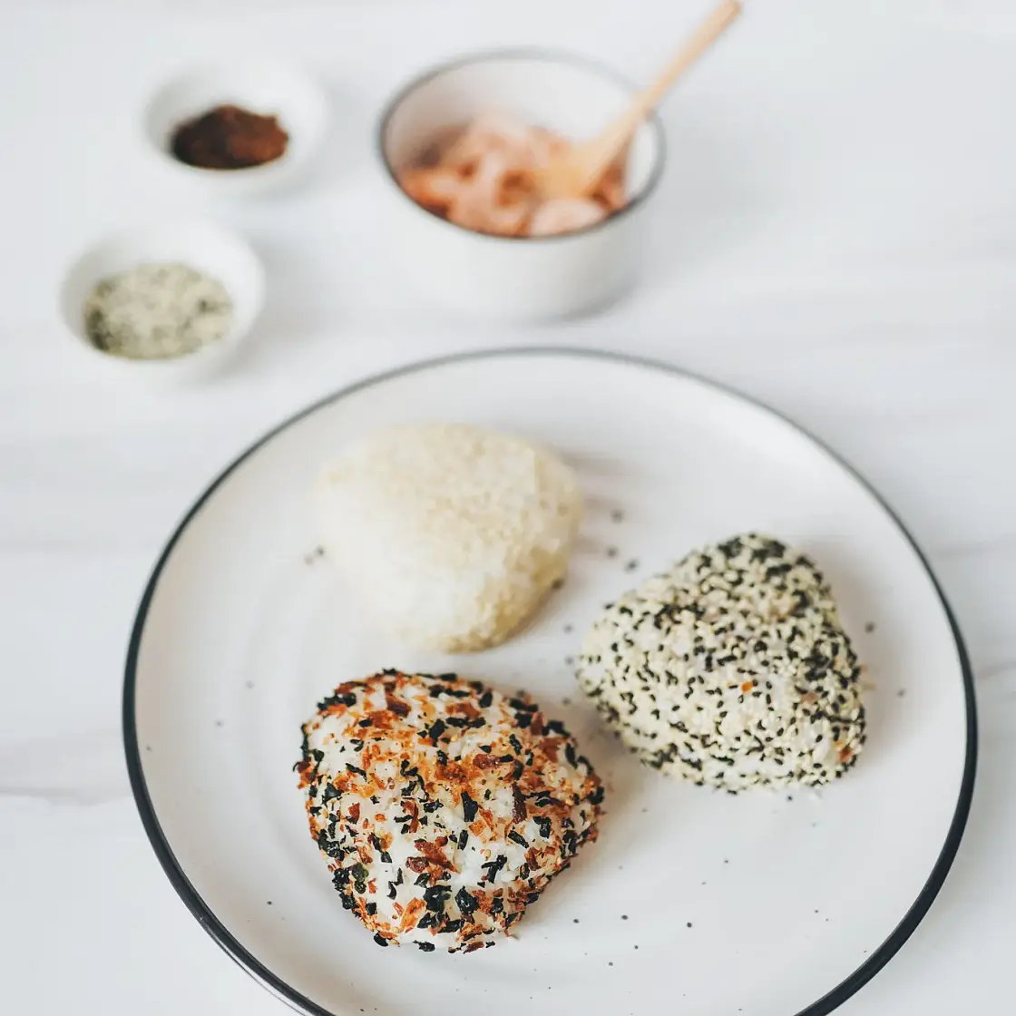 Salmon Onigiri with Homemade Furikake
