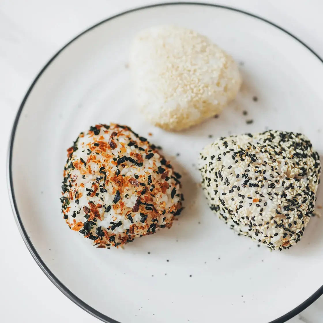 Salmon Onigiri with Homemade Furikake