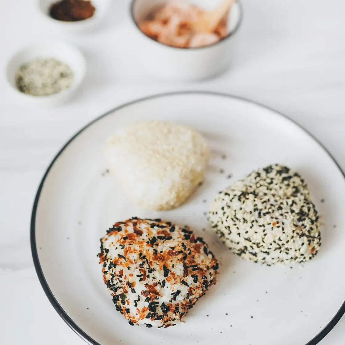 Salmon Onigiri with Homemade Furikake