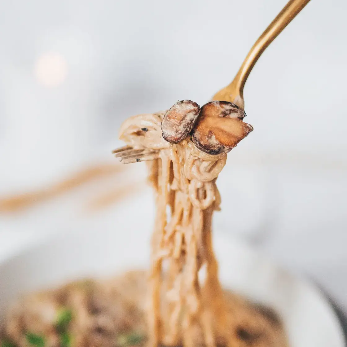 Creamy Mushroom Shirataki Spaghetti