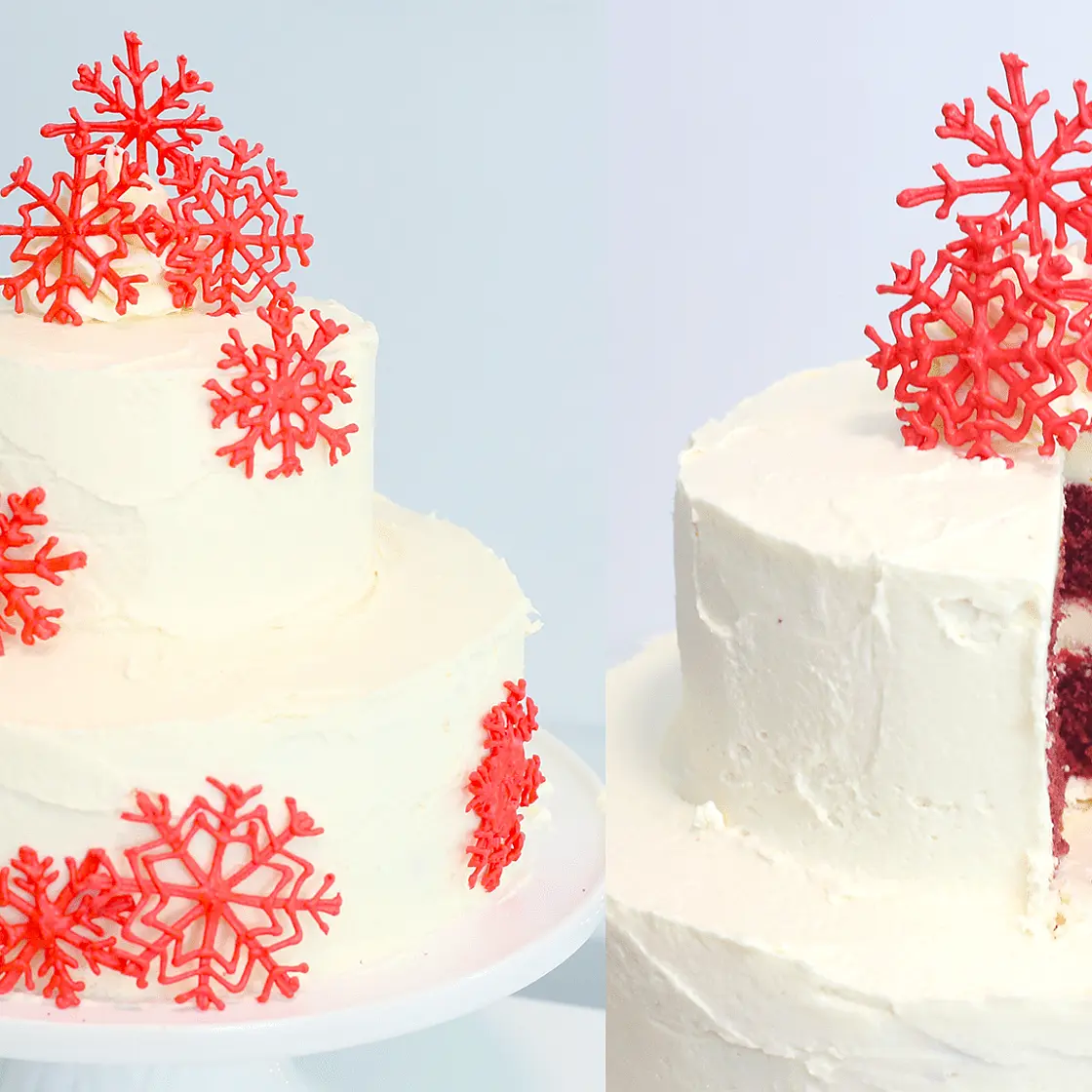 Red Velvet White Christmas Cake