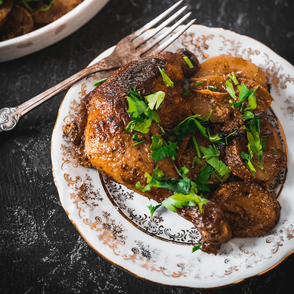 Baked buttermilk chicken & potatoes