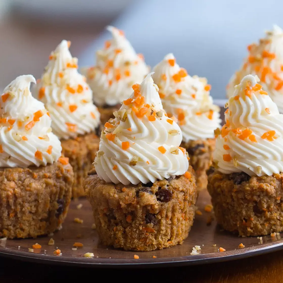 Healthy Carrot Cake Cupcakes