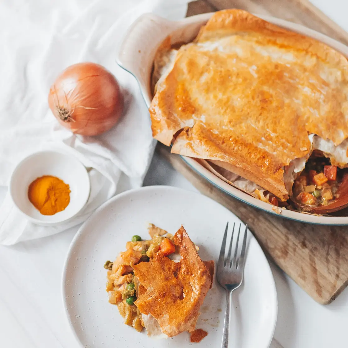 Curried Salmon Pot Pie