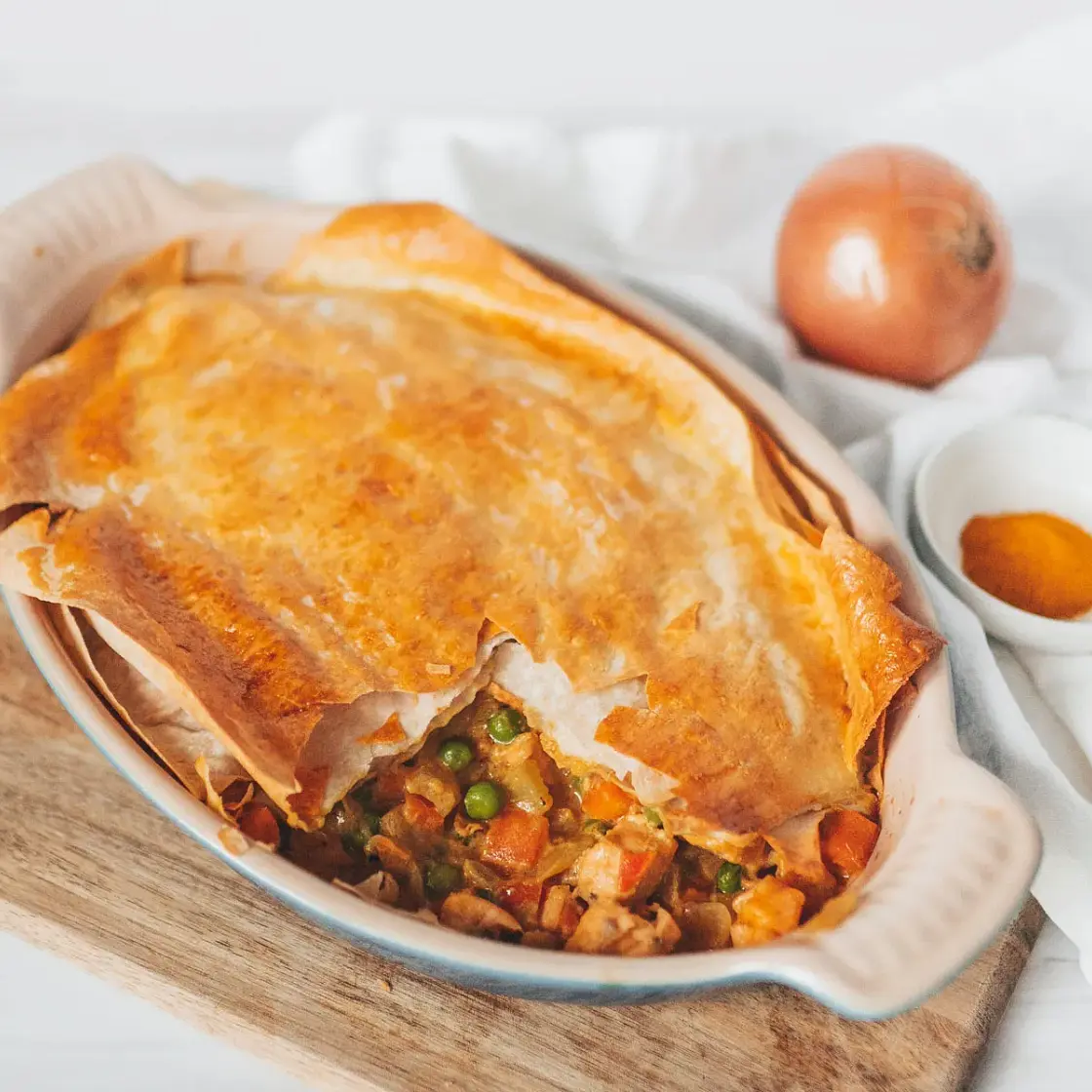 Curried Salmon Pot Pie