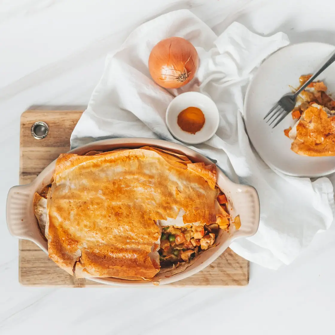 Curried Salmon Pot Pie