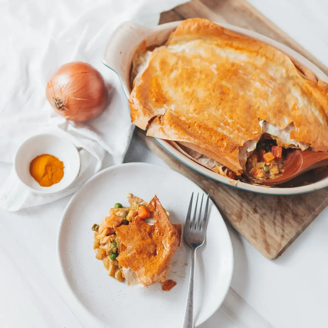 Curried Salmon Pot Pie