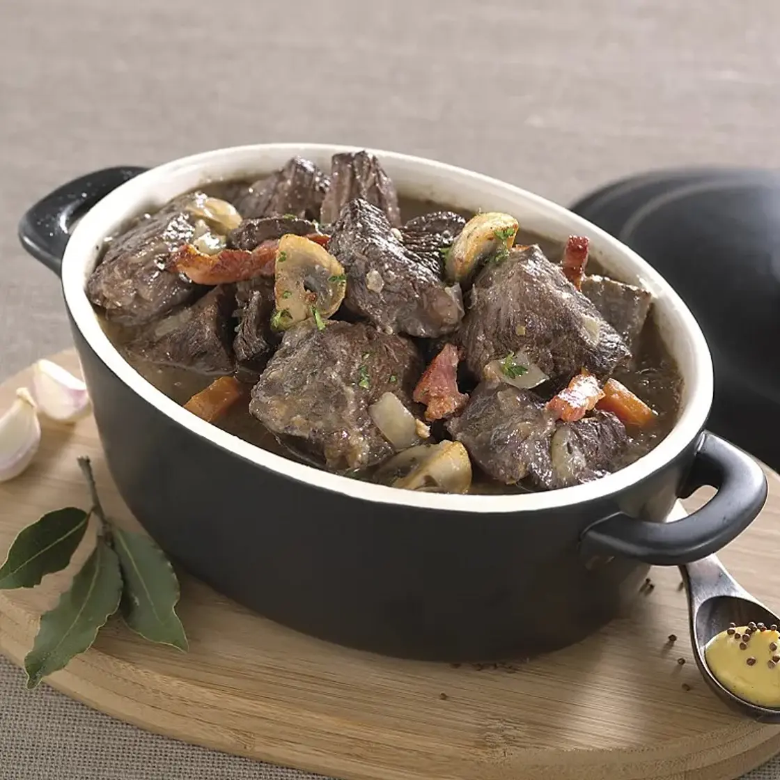 Boeuf bourguignon à la moutarde