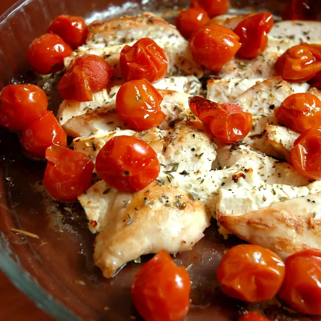 Escalopes de dinde à la feta et tomates cerises
