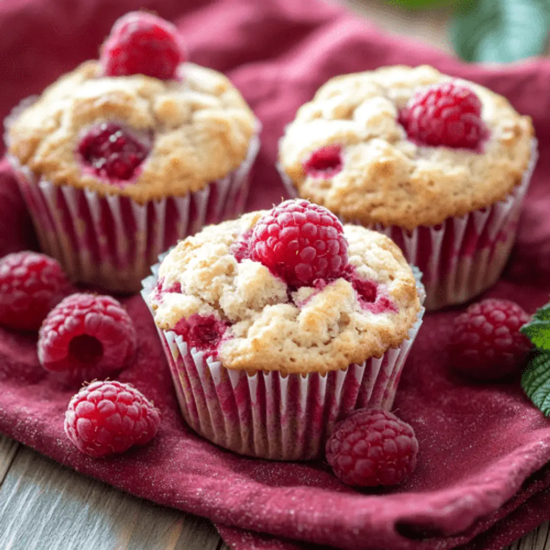 Muffins Keto de Harina de Coco y Frambuesas