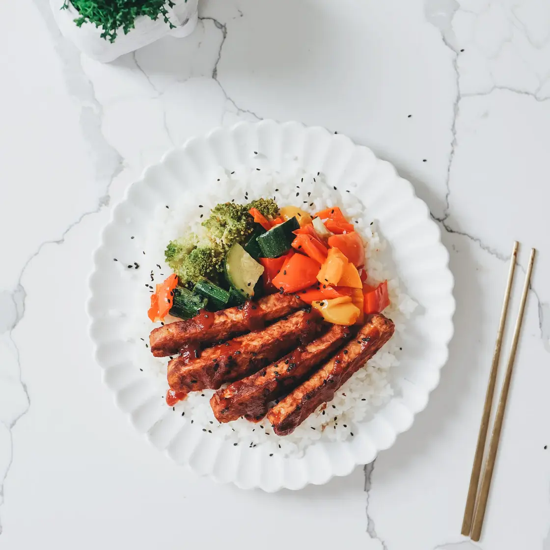 Vegan BBQ Tempeh Ribs