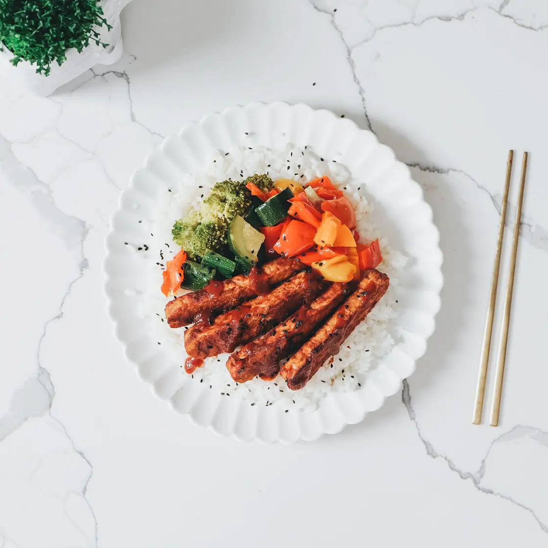 Vegan BBQ Tempeh Ribs