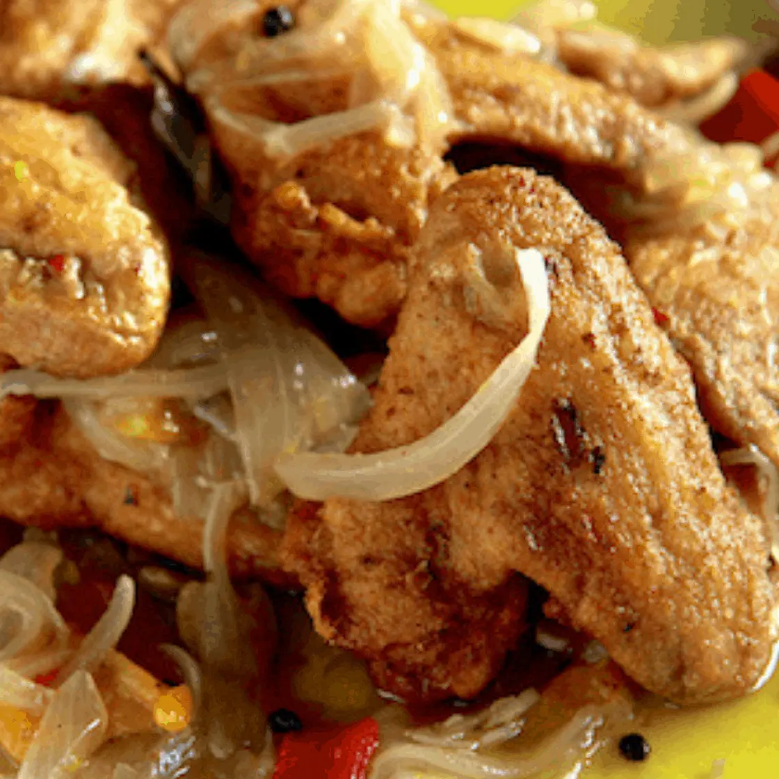 Fried Chicken Wings in Escabeche