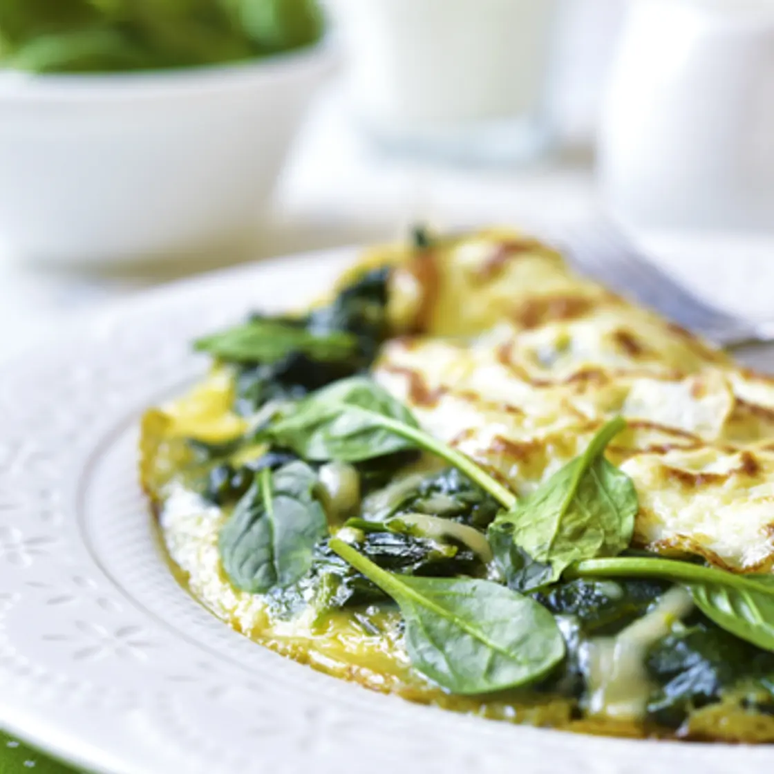 Spinach, Feta & Pinenut Omelette