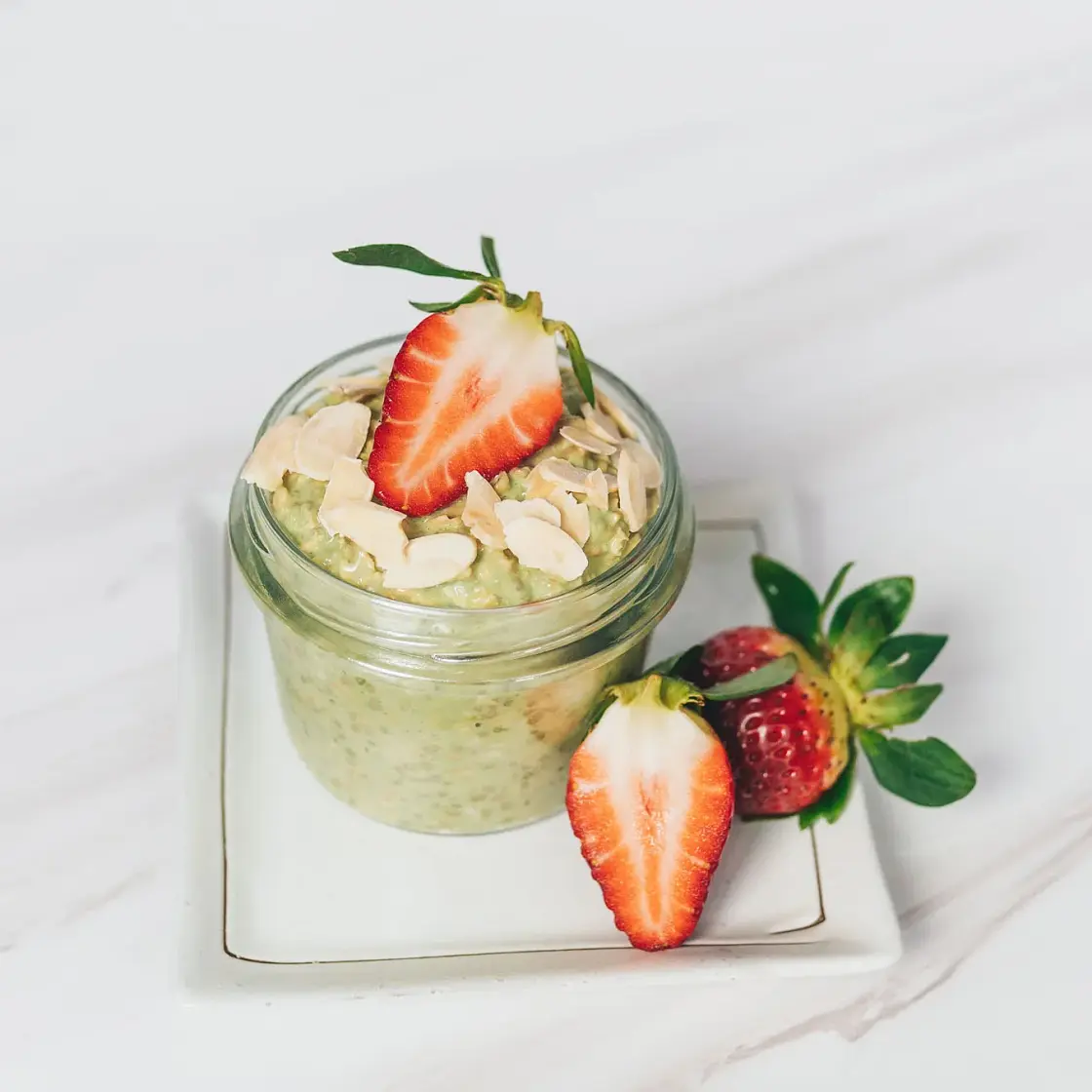 Strawberry Matcha Overnight Oats