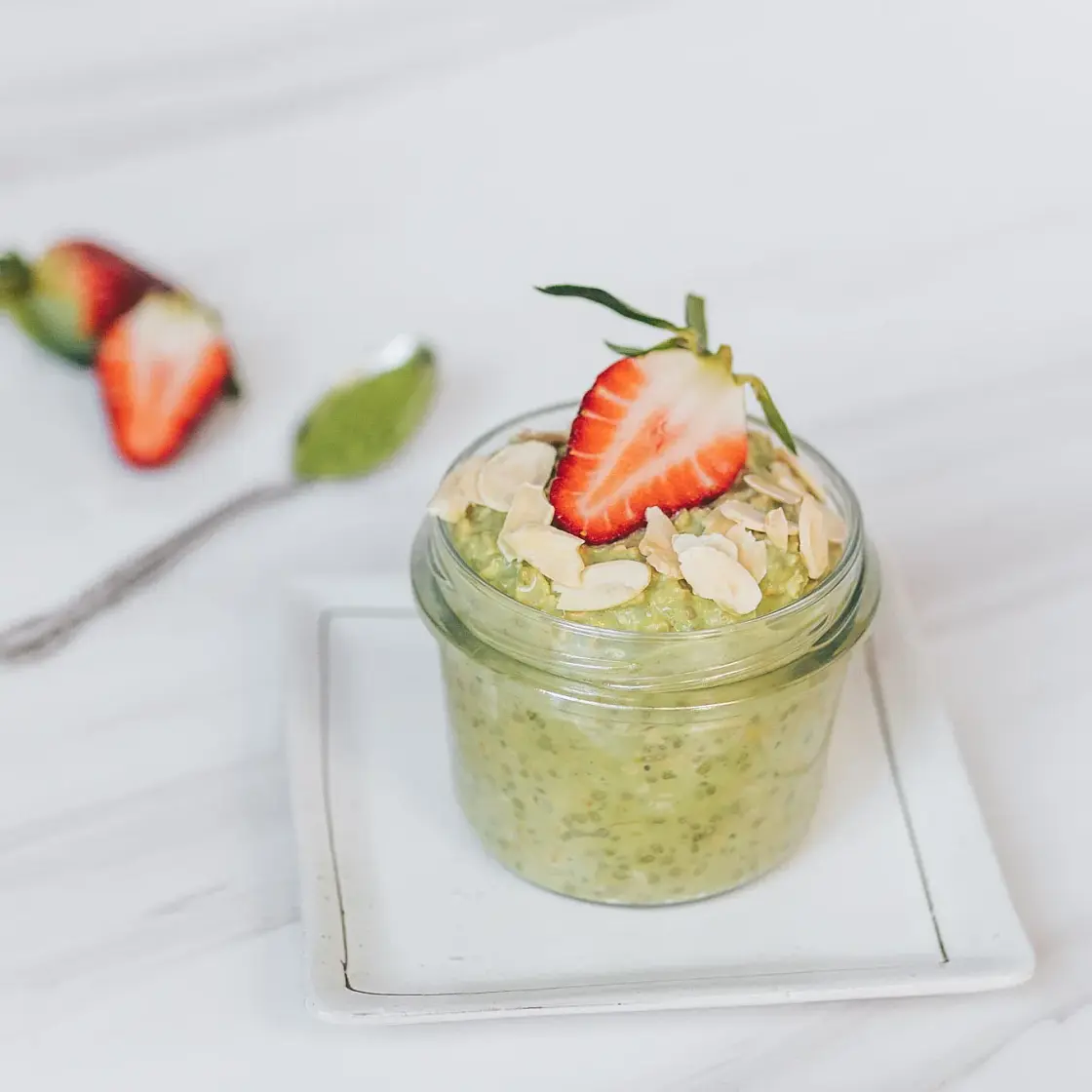 Strawberry Matcha Overnight Oats