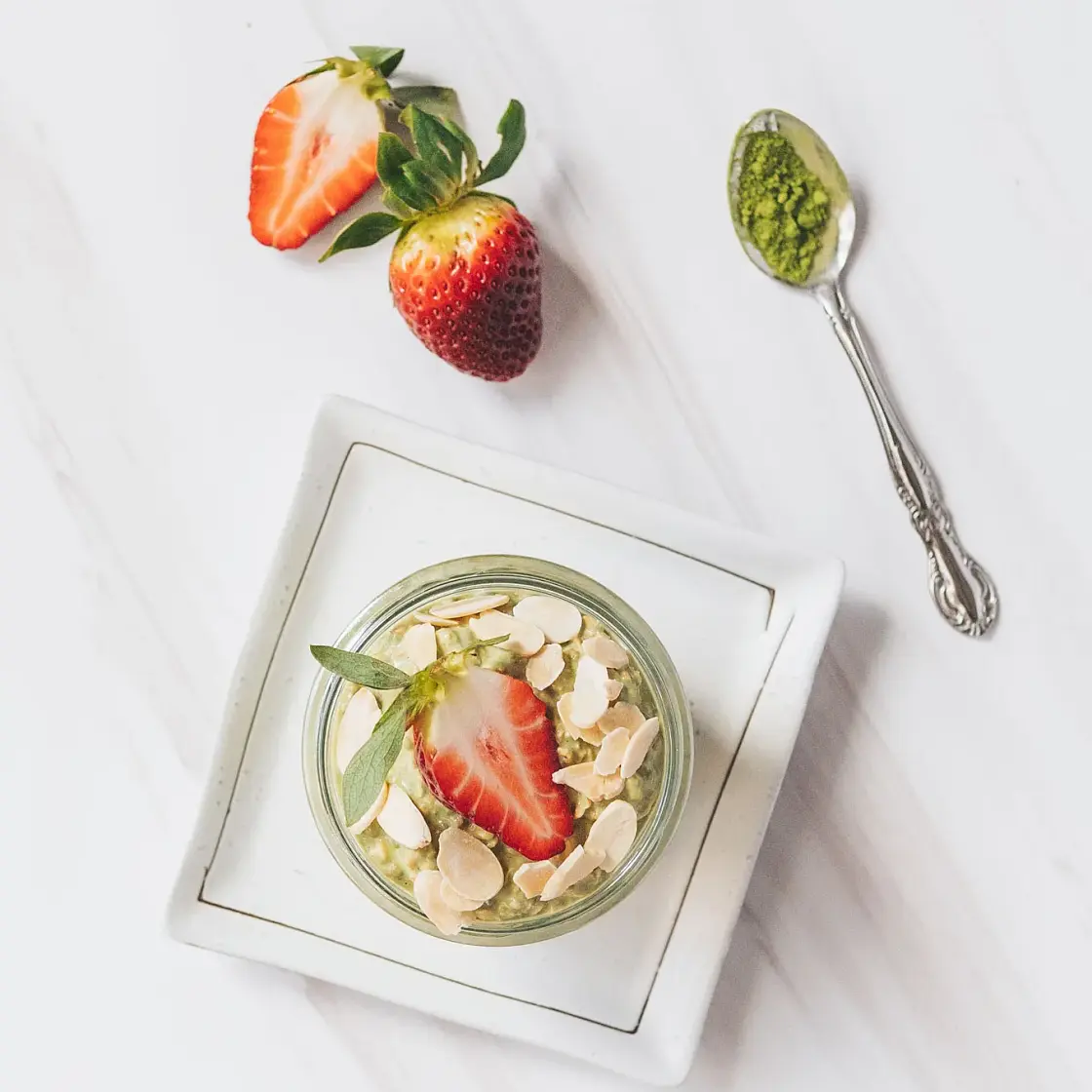 Strawberry Matcha Overnight Oats