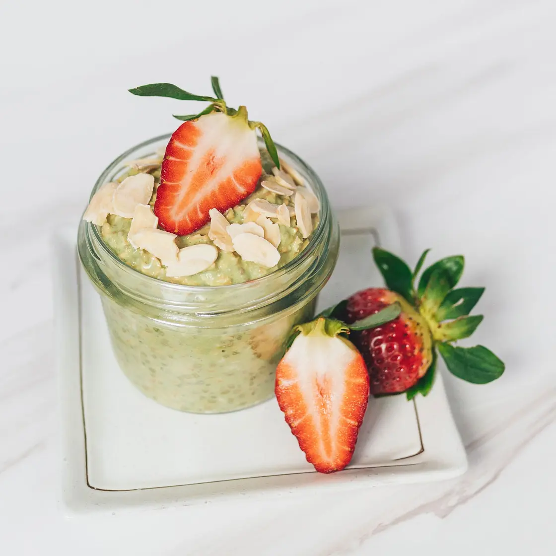 Strawberry Matcha Overnight Oats