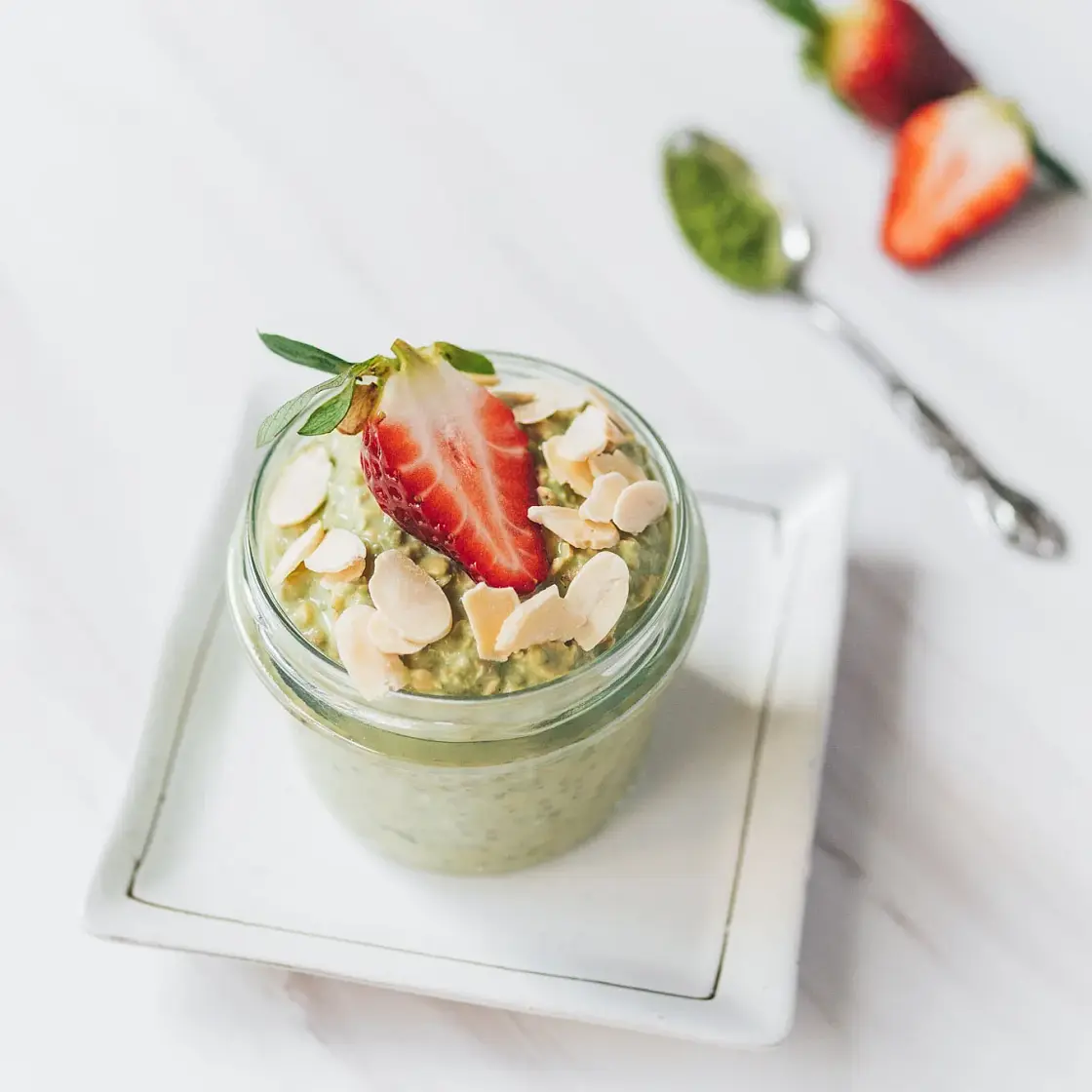 Strawberry Matcha Overnight Oats