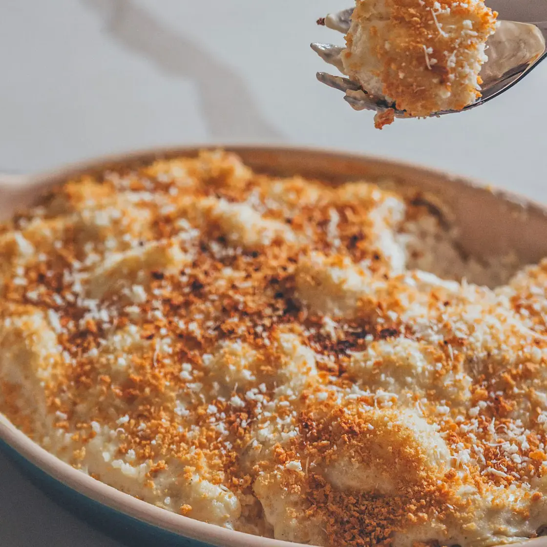 Vegan Cauliflower Cheese Bake